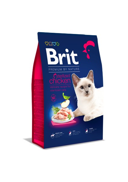 Techmrt Brit Premium 8 kg By Nature Kısırlaştırılmış Kediler Için, Tavuk Etli Kuru Mama