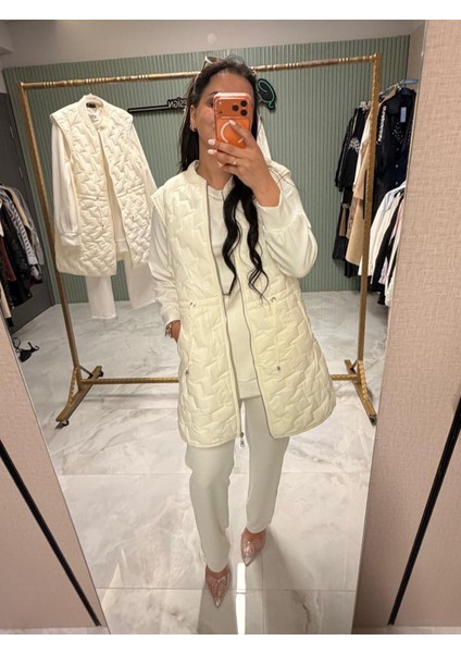 Modal Tunık Pantolon & Kapıtone Yelekli Üclü Takım