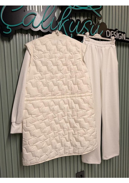 Modal Tunık Pantolon & Kapıtone Yelekli Üclü Takım fırsatları