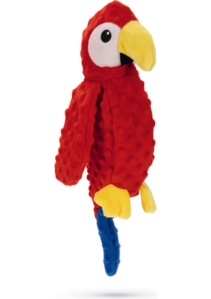 Techmrt Beeztees Köpek Oyuncağı, Papağan, Peluş, Kırmızı, 43X14X8CM