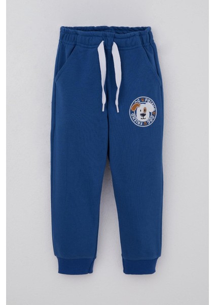 Erkek Çocuk Alt Köpek Nakışlı Bağcık Aksesuarl 1-4 Yaş, Saks Mavisi