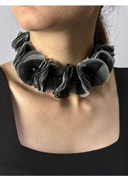 Bağlama Tüllü Boncuklu Kadın Kolye modelleri