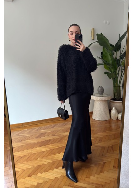 Premium Bisiklet Yaka Sakallı Kazak- Siyah fiyatları