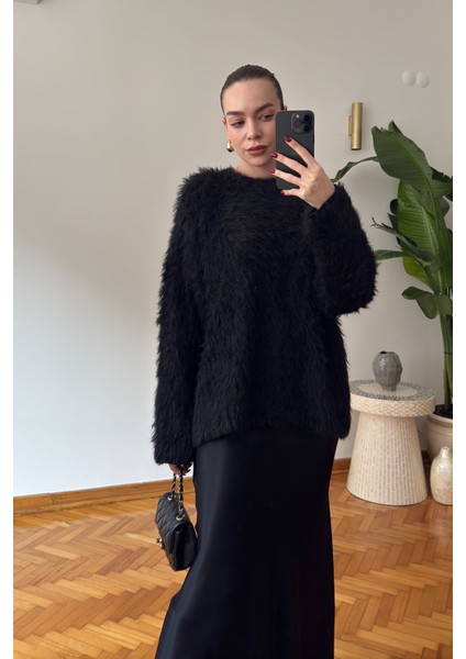 Premium Bisiklet Yaka Sakallı Kazak- Siyah fırsatları