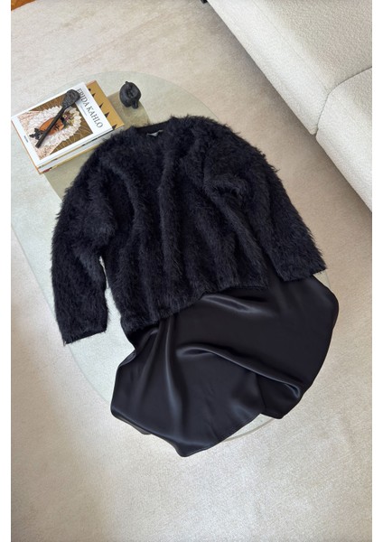 Premium Bisiklet Yaka Sakallı Kazak- Siyah indirimleri