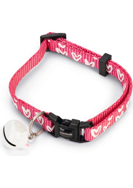 Techmrt Beeztees Kedi Boyun Tasması, Zilli, Pembe, 20-30CM