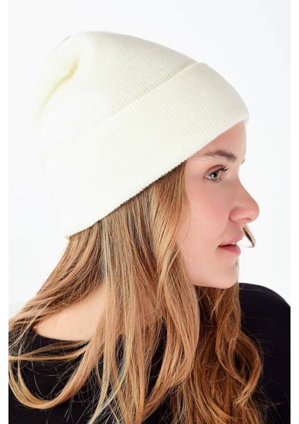 Katlamalı Basic Tiriko Bayan Beresi Beyaz Bere modelleri