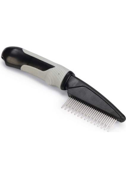 Techmrt Beeztees Tüy Dökme Dönemi Köpek Tarağı, S, Siyah Gri, 21CM, 21X5,5X3CM