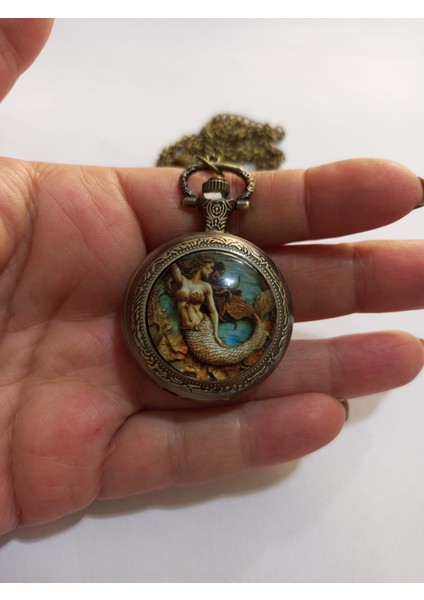 Deniz Kızı Cep Saati Kadın Kolye