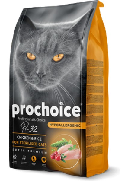 Techmrt Prochoice 2 kg Kısırlaştırılmış Kediler Için, Hipoalerjenik, Tavuk Etli ve Pirinçli Kuru Mama