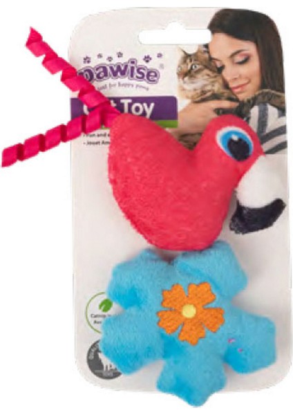 Techmrt Pawise Örgü Kedi Oyuncağı Kuş - Çiçek