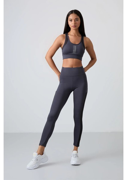 Antrasit Polyester Esnek Standart Fit Performans Kadın Tayt Takım 95332 fiyatları