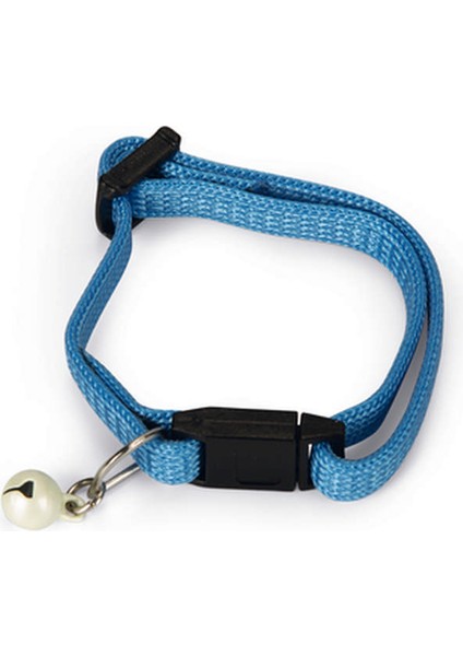 Techmrt Beeztees Yavru Kedi Boyun Tasması, Zilli, Mavi, 15-22CM