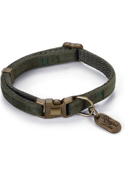 Techmrt Beeztees Dbl Kedi Boyun Tasması, Velur, Yeşil, 20-30CM