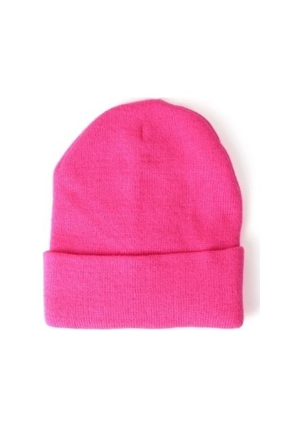 Katlamalı Basic Tiriko Bayan Beresi Fuşya Bere modelleri