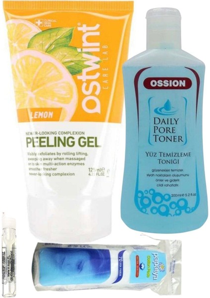 Limon Özlü Peeling Jel 125ML + Tonik + Yüz Temizleme Pamuğu /4 Parça