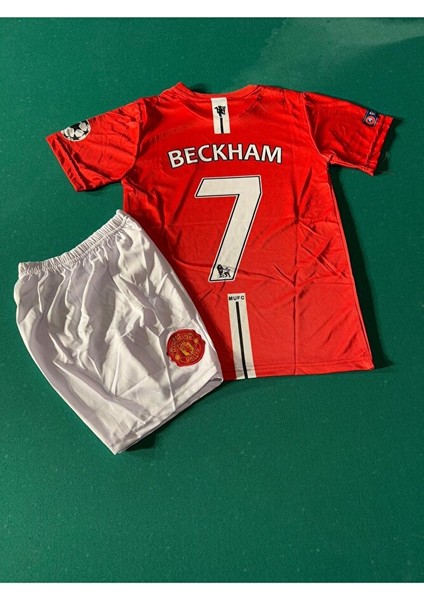 Beckham 2008 Kırmızı Manchester United 7 Futbol Çocuk Forması 2'li Set