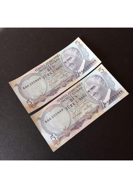 Escoine Koleksiyon 3996368F6C28B9C41A 6.emisyon 5türk-Lirası Seri Takipli Ca/çil Eski Kağıt Para fırsatları