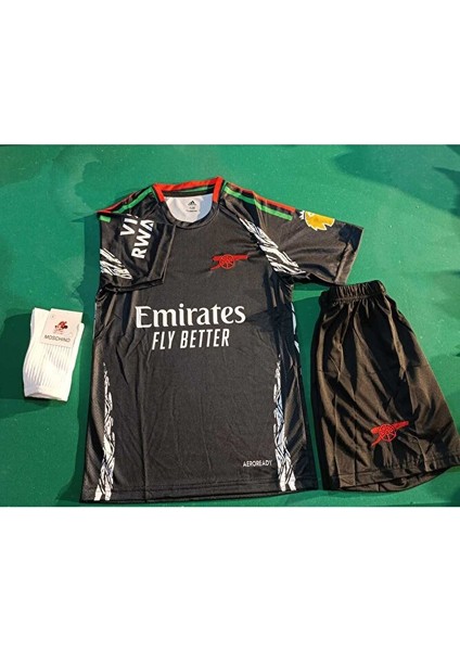 Arsenal 2024/25 Sezonu Martin Odegard 8 Siyah Çocuk Futbol Forma 3 Lü Set. Forma+Şort+Çorap fiyatları