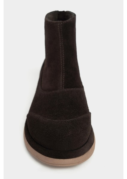 Hannah Bitter Kahve Süet Hakiki Deri Düz Taban Kadın Bot modelleri