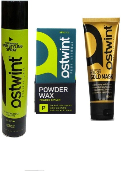 Erkek Bakım Seti Sprey 400 Ml, Pudra Wax 20 Ml, Altın Maske 150 ml