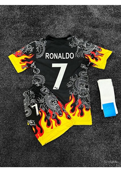 Realmadrid Ronaldo Alevli Özel Tasarım Çocuk Futbol Forması 3'lü Takım