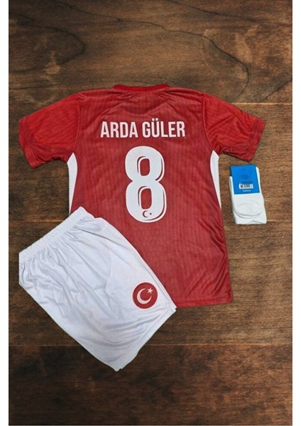 Türkiye Milli Takım Euro 2024 A.r.d.a-G.ü.l.e.r 8 Numara Çocuk Forması (Kırmızı) T-Shirt Byz-1