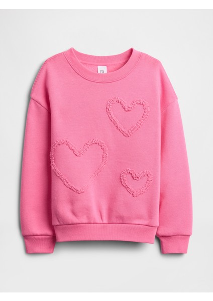 Kız Bebek Pembe Oversized Grafik Sweatshirt