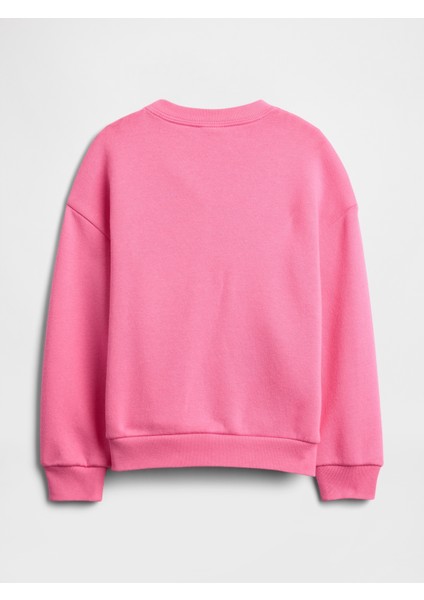 Kız Bebek Pembe Oversized Grafik Sweatshirt modelleri