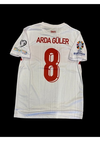Türkiye Milli Takım Euro 2024 A.r.d.a-G.ü.l.e.r 8 Numara Forması (Beyaz) T-Shirt Byz-1 modelleri