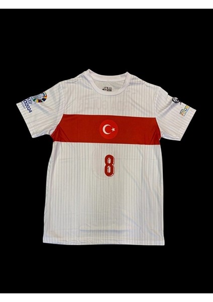 Türkiye Milli Takım Euro 2024 A.r.d.a-G.ü.l.e.r 8 Numara Forması (Beyaz) T-Shirt Byz-1 fırsatları