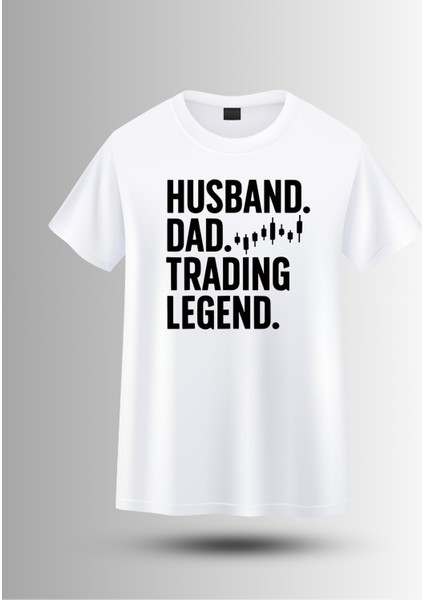 Devısso Traders Husband Dad Trading Legend - Borsaci Erkek Beyazt-Shirt modelleri