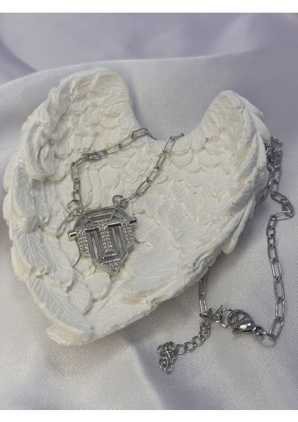 Işıltılı Zirkon Taşlı Gümüş Serenay Kolye