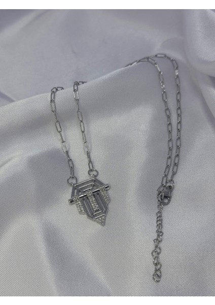 Işıltılı Zirkon Taşlı Gümüş Serenay Kolye