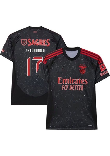 Kerem Aktürkoğlu 17 Benfica 2024/2025 Yeni Sezon Deplasman Siyah Yetişkin Futbol Forması