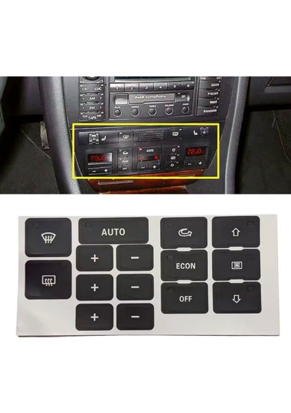 A6-C5 Kasa 1997-2004 Aralığına Uyumlu Klima Tuş Tamir Takımı Sticker Etiketi