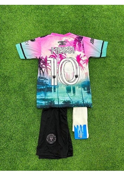 Messi Inter Miami Vice City Yeni Sezon Çocuk Futbol Forması Özel Tasarım 3lü Takım fiyatları