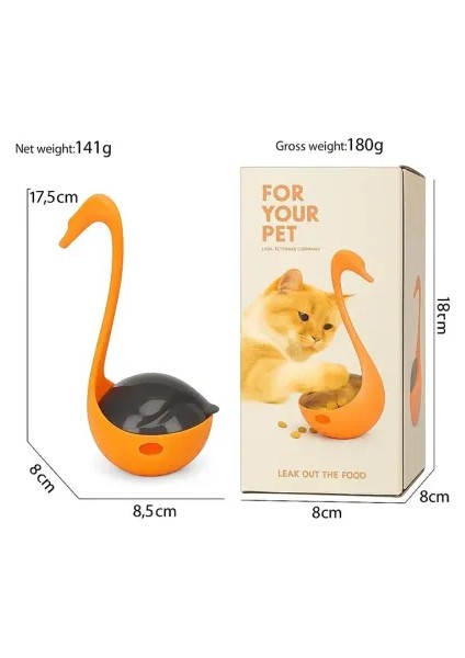 Kuğu Şeklinde Lazerli ve Mama Hazneli Kedi Oyuncağı fiyatları