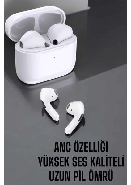 Beyaz Yeni Nesil Pro Bluetooth Kulaklık Yüksek Ses Kaliteli Anc Özelliği