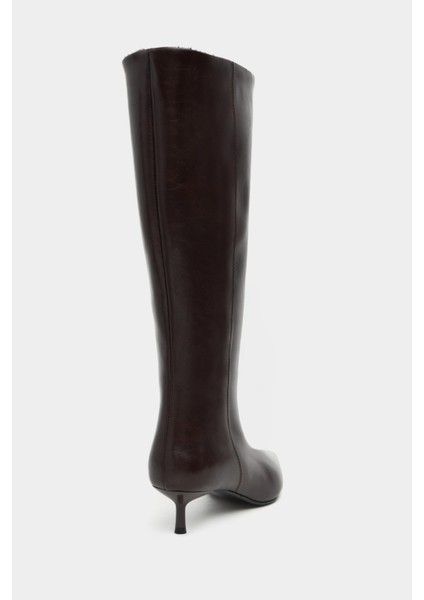 Ulrich Kahve Mat Ince Topuk Sivri Burun Kadın Çizme modelleri