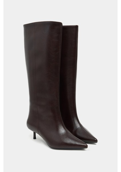 Ulrich Kahve Mat Ince Topuk Sivri Burun Kadın Çizme fırsatları