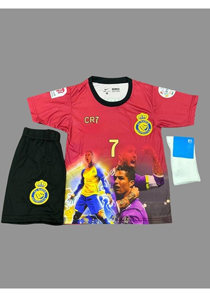 Cr7 Cristiano Ronaldo Özel Tasarım Al'/nassr Ronaldo Resimli Baskılı Çocuk Forması