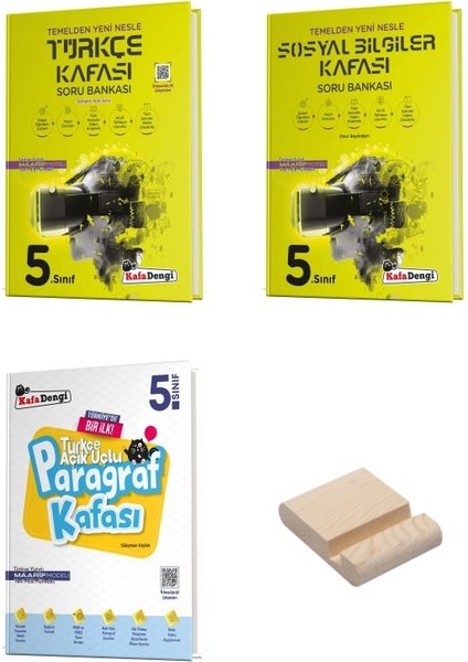 Kafa Dengi 5. Sınıf Türkçe Sosyal ve Paragraf Kafası Soru Bankası 3lü Set + Telefon Standı