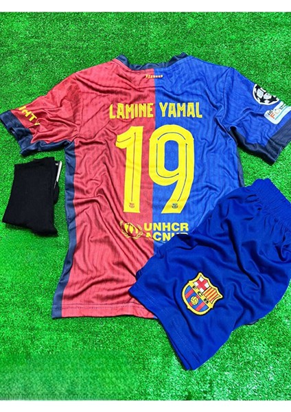 Yeni Sezon 2024/25 Lamine Yamal 19 Özel Tasarım Çocuk Futbol Forması 3'lü Takım fiyatları