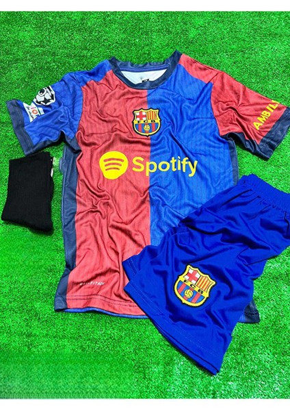 Yeni Sezon 2024/25 Lamine Yamal 19 Özel Tasarım Çocuk Futbol Forması 3'lü Takım modelleri