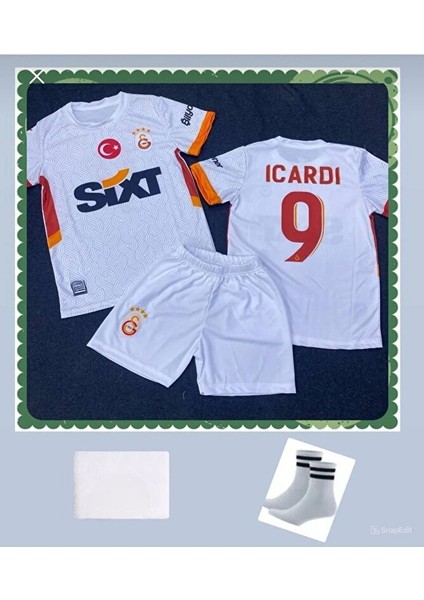 Gâlatâsarây.y Yeni Sezonu Îcârd'î Temalı Çocuk Futbol Forması 3'lü Set modelleri