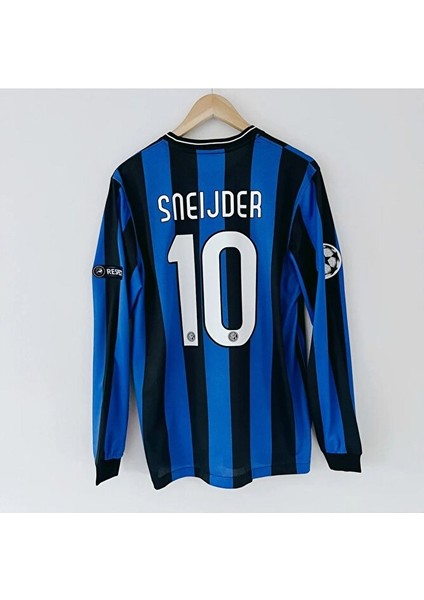 Inter Wesley Sneijder 2010 Şampiyonlar Ligi Finali Uzun Kol Retro Futbol Forması Baskılı