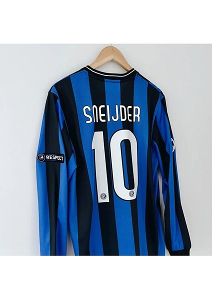 Inter Wesley Sneijder 2010 Şampiyonlar Ligi Finali Uzun Kol Retro Futbol Forması Baskılı modelleri