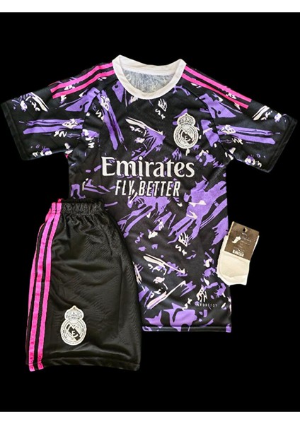 Kylian Mbappe 9 'real-Madrid-Cf' Yeni Sezon Özel Tasarım Çocuk Futbol Forması 3'lü Takım fırsatları
