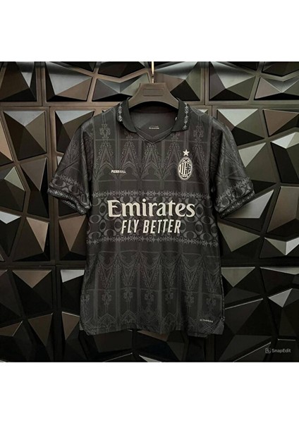 Ac./.milan Pleasures Siyah Forma T-Shirt